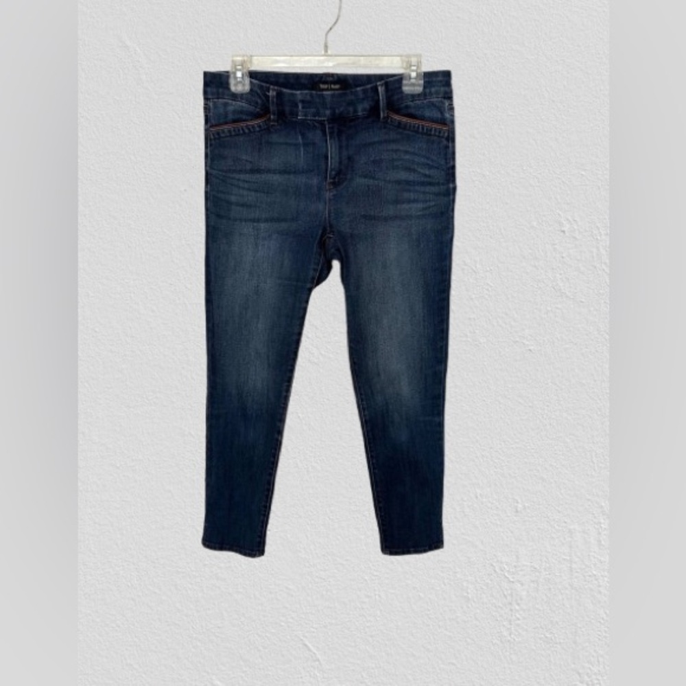 White House Black Market Women’s Jeans Blue Denim The Skinny Crop Low Rise, Sz 4